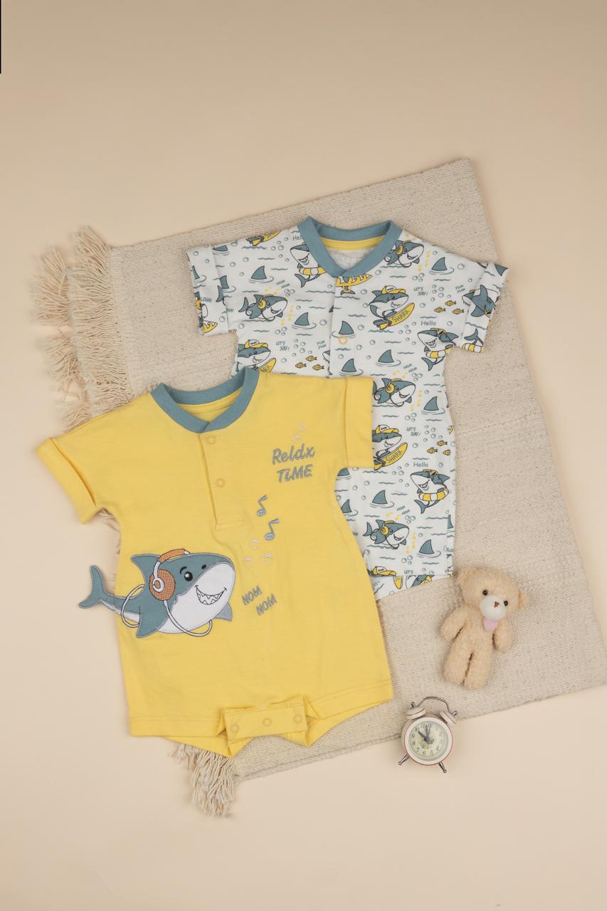 Sunny & Splash Shark Rompers